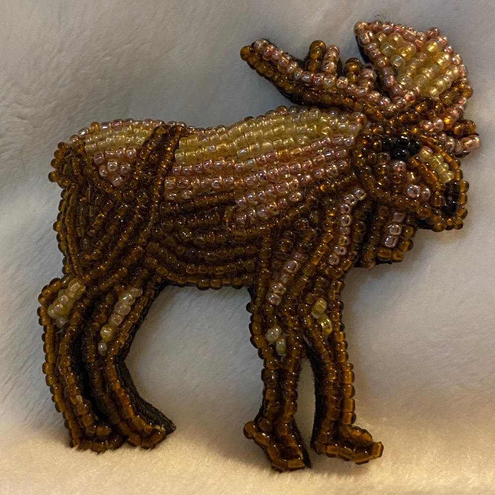 Beaded Moose Pin